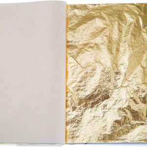 100 Sheets Imitation Gold Leaf for Art, Crafts Decoration, Gilding Crafting, Frames, (14 cm x 14 cm)